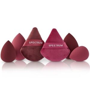 New Very Cherry 6 Piece Makeup Blending Sponges & Velvet Puff Set Bundle Boxed